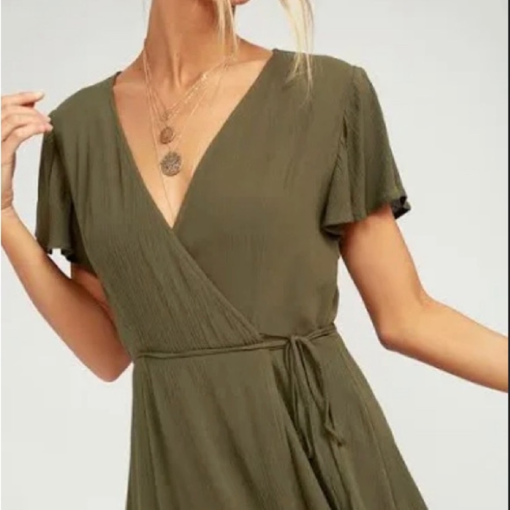 Lulu’s olive wrap dress
